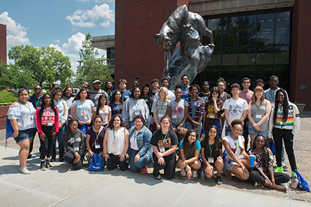 The SIUE Office of Admissions hosted 50 high school students on campus through the IACAC Camp College program July 10-13. 